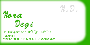 nora degi business card